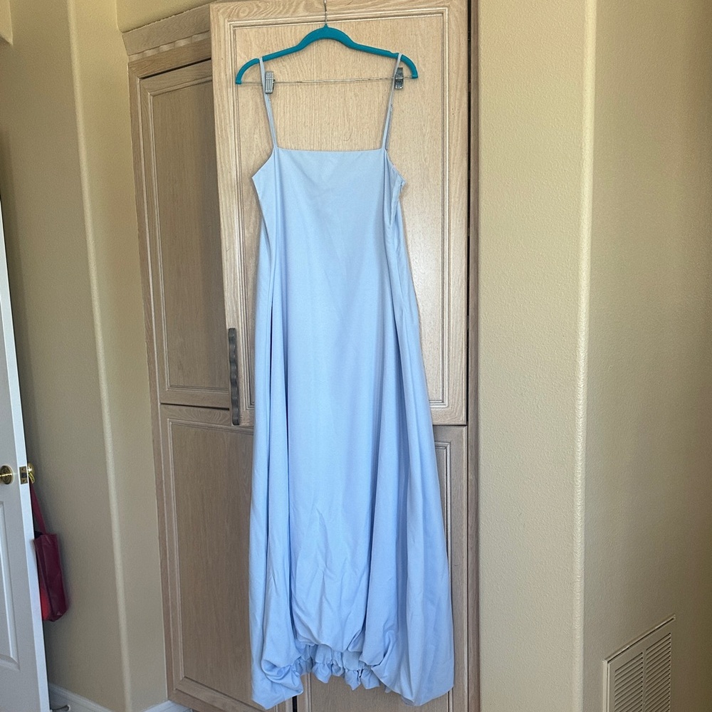NWT Pretty Little Thing Tall Light Blue Strappy Floaty Maxi Dress - Picture 4 of 11